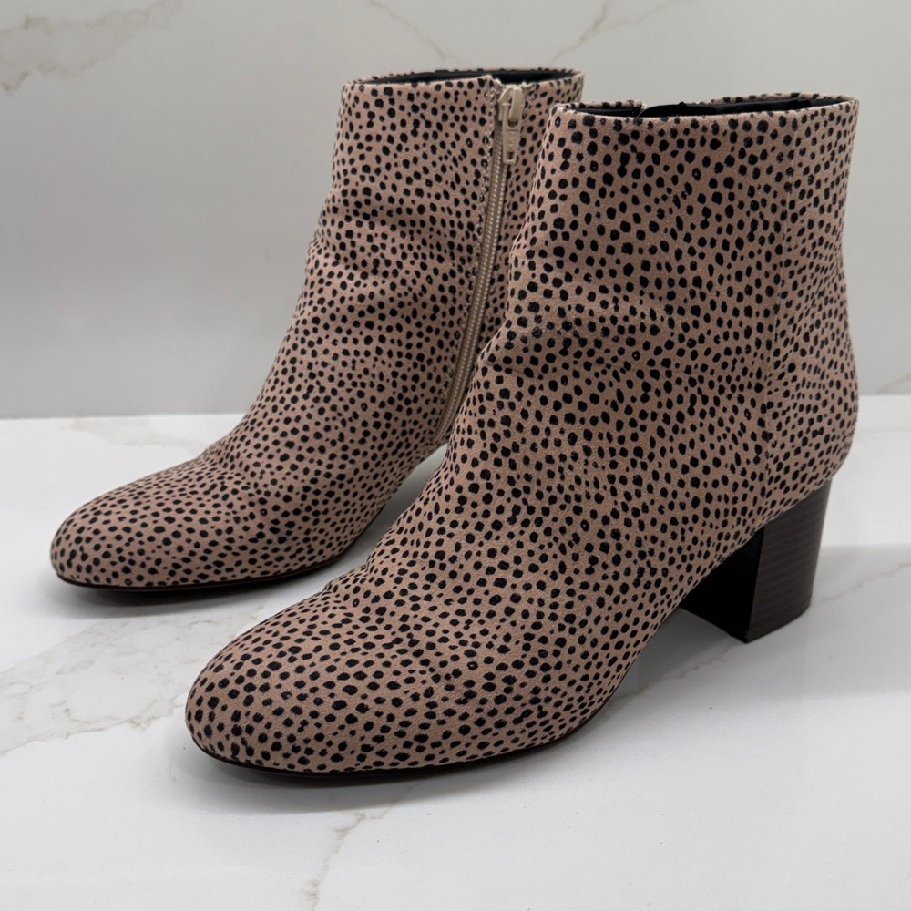 LOFT Tan and Black Patterned Ankle Boots